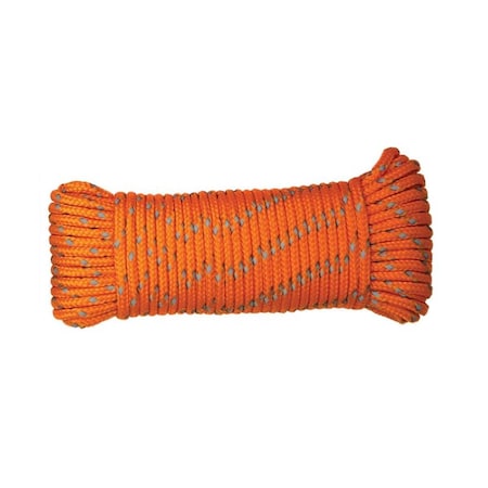 Captain Cold 0.15 in. x 50 ft. Orange Diamond Braided Polypropylene Rope CA2745012